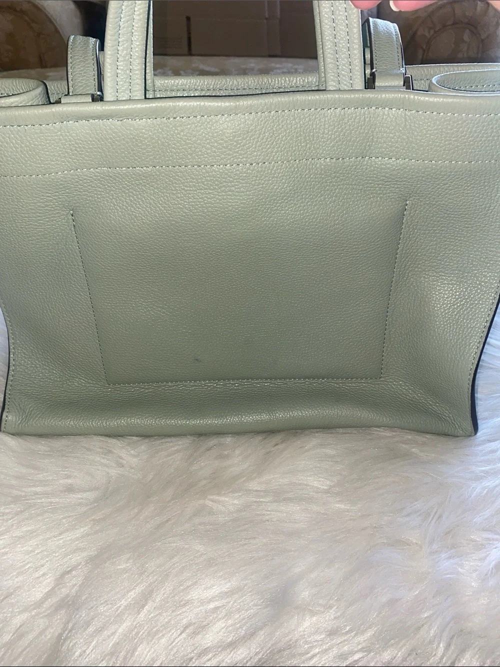 kate spade Mint Green Structured Pebbled Leather Tote